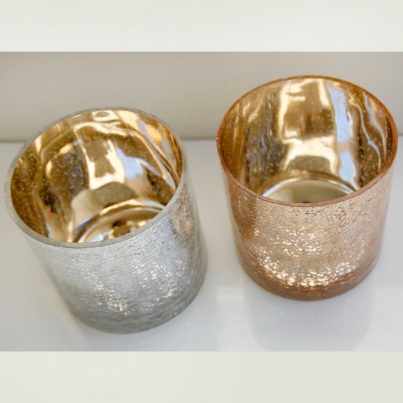 Diamond Star 57106 6 x 6 in Candle Glass Vase Silver and Gold (2 Pack) - Picture 7 of 9